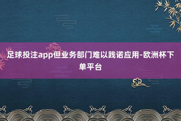 足球投注app但业务部门难以践诺应用-欧洲杯下单平台