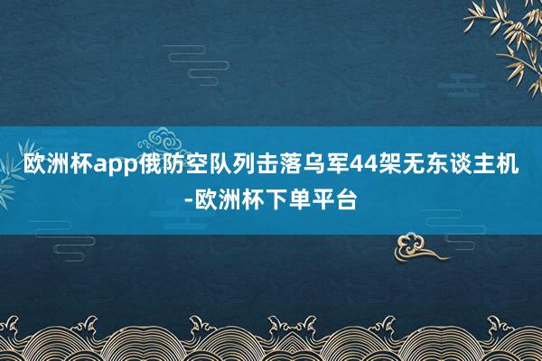 欧洲杯app俄防空队列击落乌军44架无东谈主机-欧洲杯下单平台